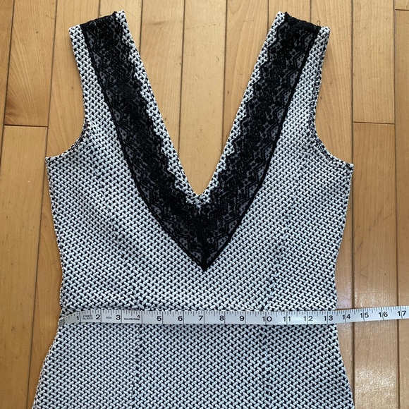 French Connection | Black & White Dress - Deep V and Peplum Bottom | Size 4 - Picture 10 of 10